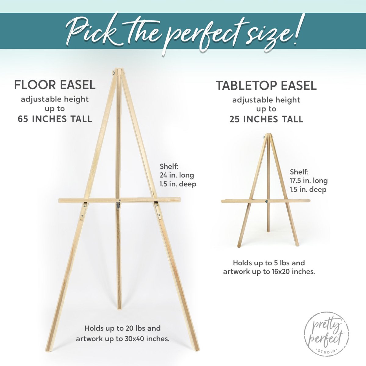 Wedding Easel Stand for Sign Stand for Wedding Solid Wood Easel Wood Floor Easel  Wedding Sign Stand up to 20lbs, up to 30 X 40 Inches 