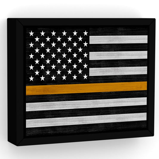 Gold Line Flag Canvas Sign For 911 Dispatchers & Tow Truck Drivers - Pretty Perfect Studio