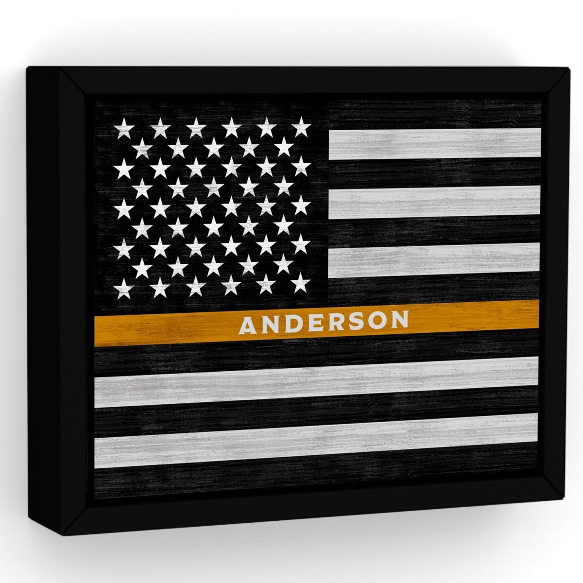 Gold Line Flag Wall Art Sign For Dispatchers & Tow Truck Drivers - Pretty Perfect Studio