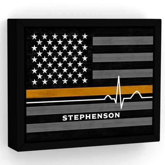 Gold Line Personalized Sign For 911 Dispatchers & Tow Truck Drivers - Pretty Perfect Studio