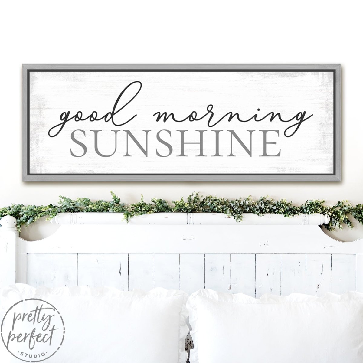 Good Morning Sunshine Wall Art Above Bed - Pretty Perfect Studio
