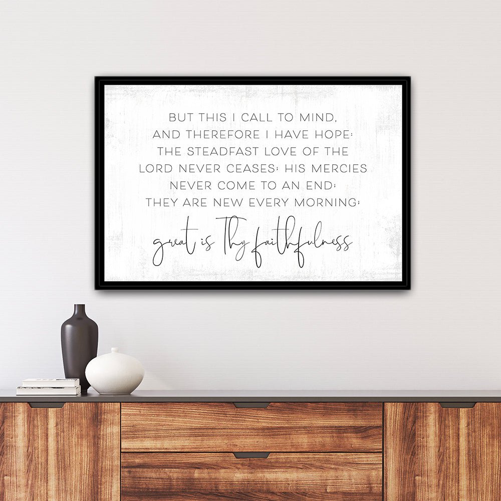 Great Is Thy Faithfulness Christian Wall Art Above Shelf – Pretty Perfect Studio