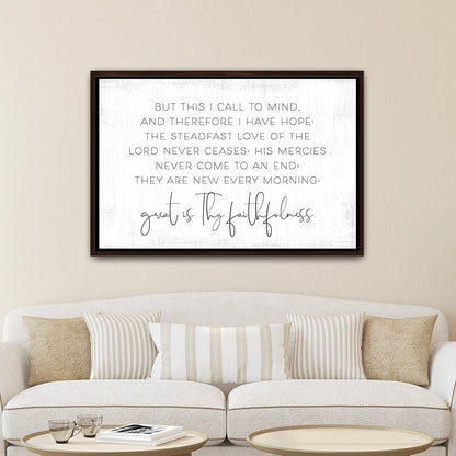Great Is Thy Faithfulness Christian Wall Art Above Couch – Pretty Perfect Studio