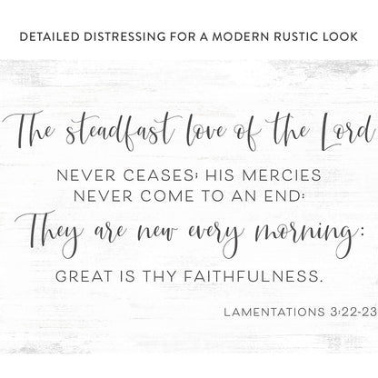 Great Is Thy Faithfulness Verse Wall Art With A Distressed Modern Rustic Look - Pretty Perfect Studio