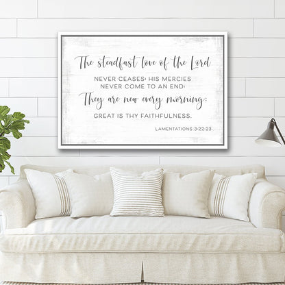 Great Is Thy Faithfulness Verse Wall Art Above Couch - Pretty Perfect Studio