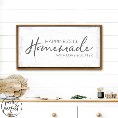 Happiness Is Homemade Sign In Kitchen - Pretty Perfect Studio