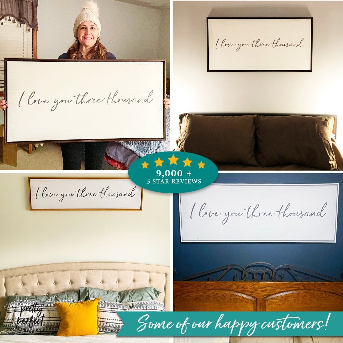 Customer product review for i love you three thousand wall art by Pretty Perfect Studio