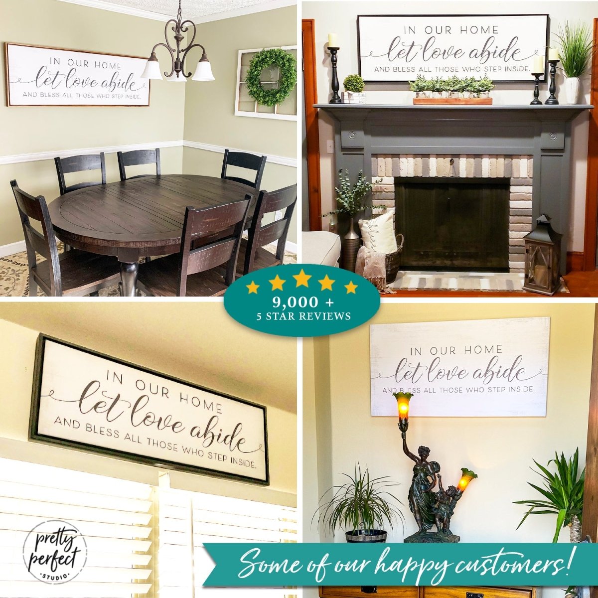 Customer product review for in our home let love abide wall art by Pretty Perfect Studio