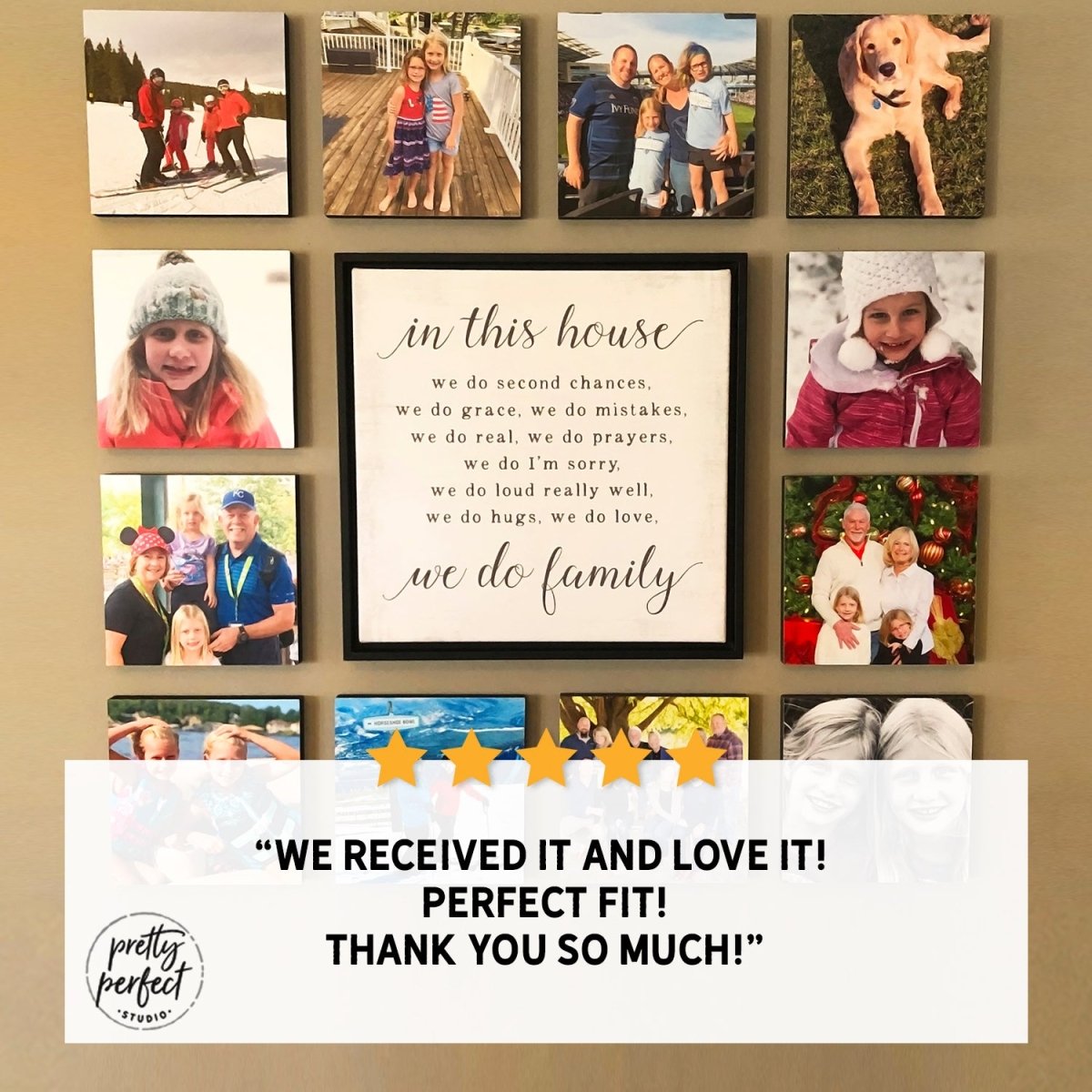 Customer product review for in this house we do second chances sign by Pretty Perfect Studio