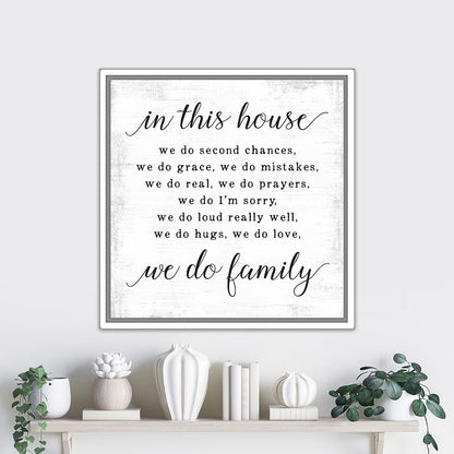 In This House We Do Second Chances Sign Above Shelf - Pretty Perfect Studio