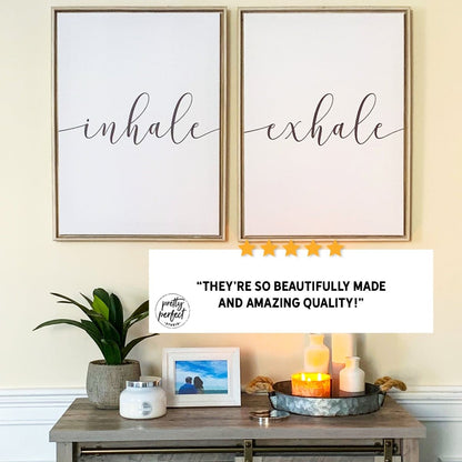 Customer product review for inhale exhale wall art by Pretty Perfect Studio