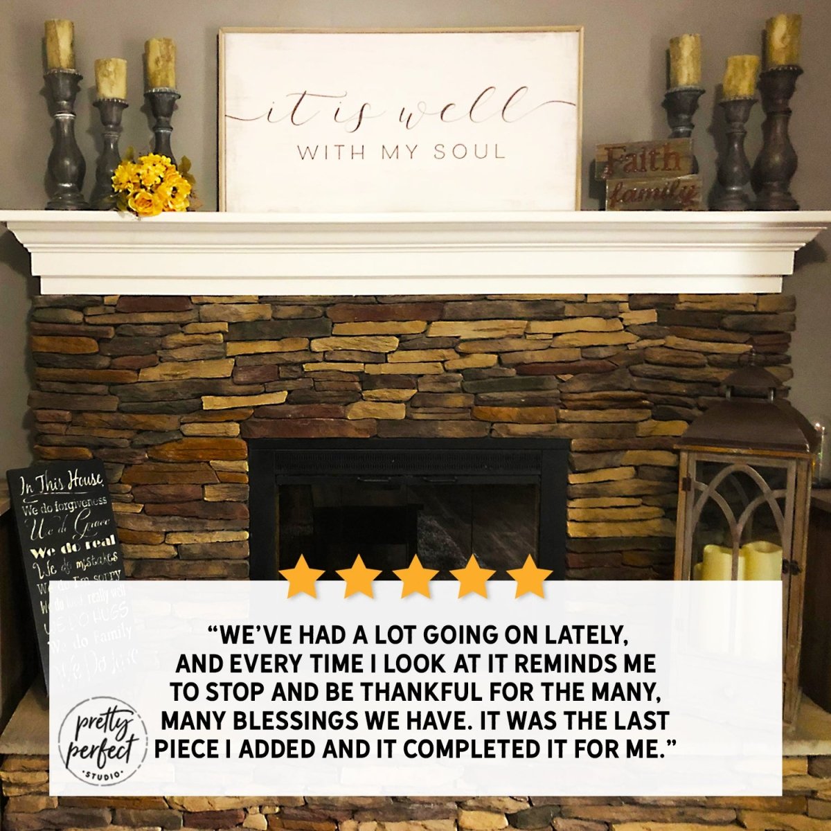 Customer product review for it is well with my soul sign by Pretty Perfect Studio