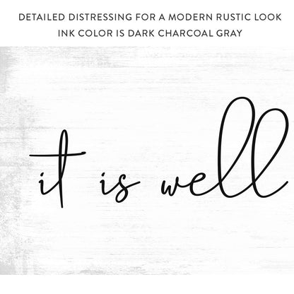 It Is Well With My Soul Canvas Sign With Modern Rustic Look - Pretty Perfect Studio