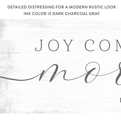 Joy Comes In The Morning Sign Distressed With Modern Look - Pretty Perfect Studio