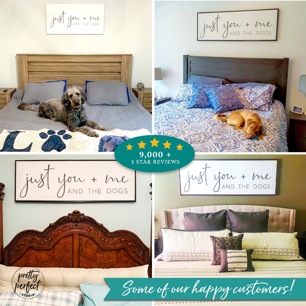 Customer product review for just you me and the dogs wall art by Pretty Perfect Studio
