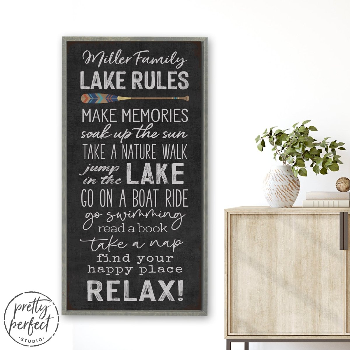 Lake House Rules Sign for Entryway - Pretty Perfect Studio