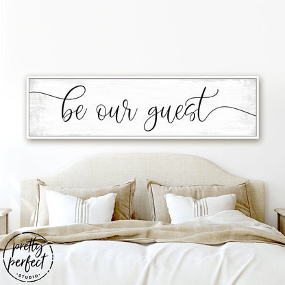 Large Be Our Guest Guest Bedroom Canvas Sign - Pretty Perfect Studio