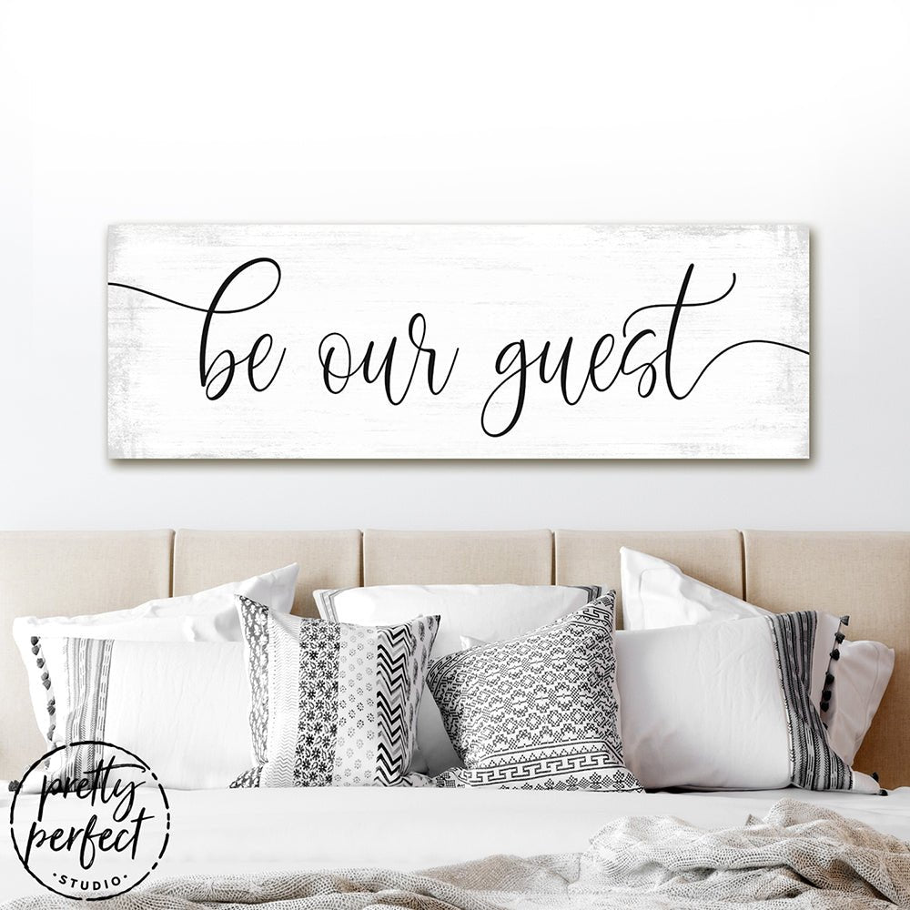 Large Be Our Guest Canvas Sign - Pretty Perfect Studio