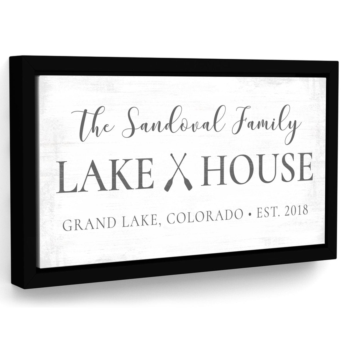 personalized lake house canvas sign with custom family name established lake house wall decor rustic cabin style