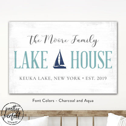 Large Lake House Sign Personalized
