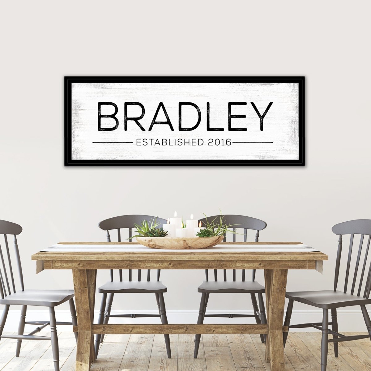 Large Personalized Family Name Signs Above Kitchen Table - Pretty Perfect Studio