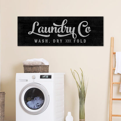 Laundry Co Sign - Wash, Dry, and Fold Wall Art Above Dryer- Pretty Perfect Studio
