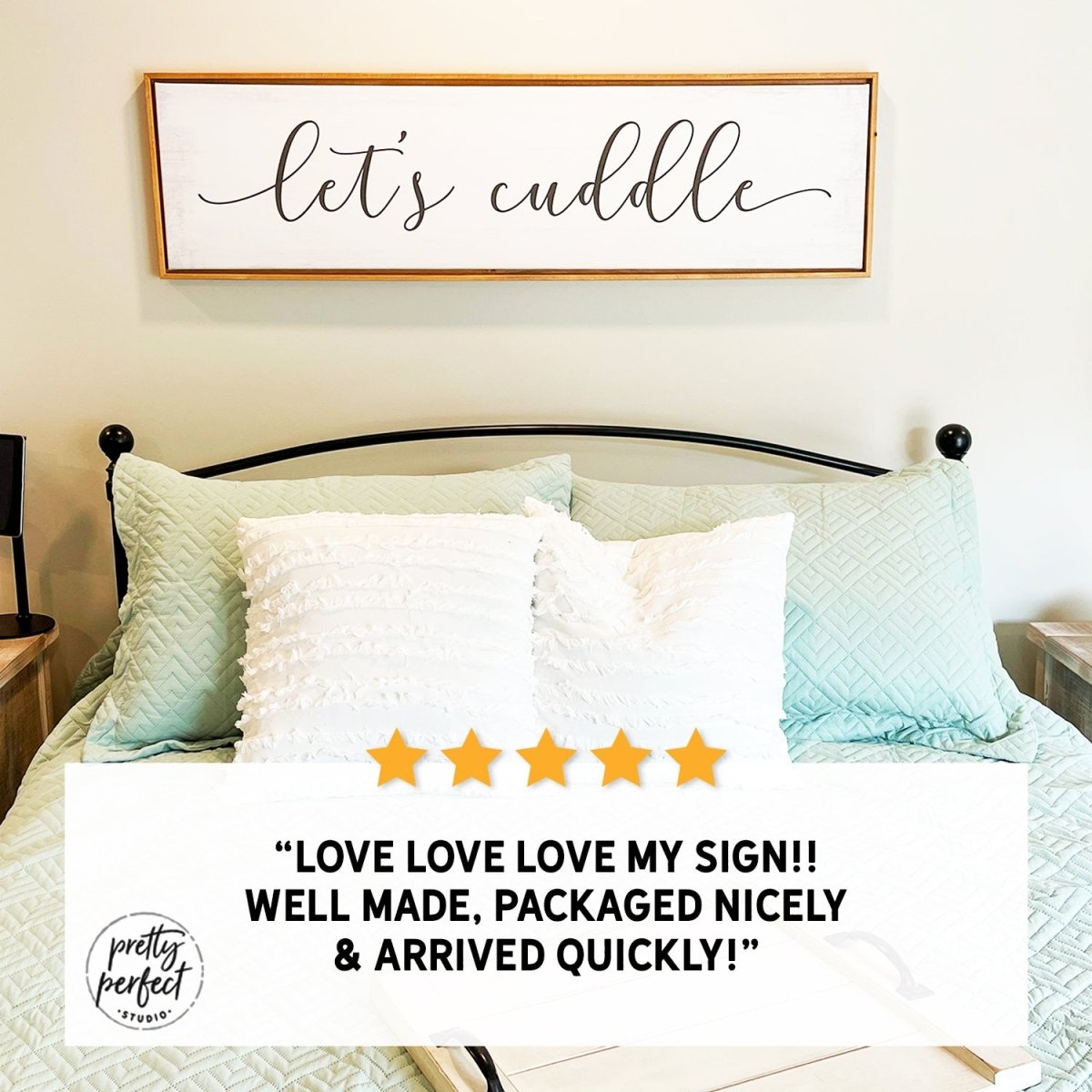 Customer product review for let's cuddle wall art by Pretty Perfect Studio