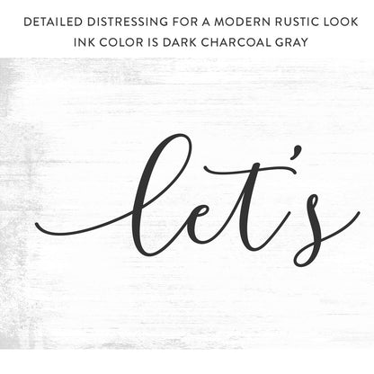 Let's Cuddle Canvas Sign With Distressed Modern Rustic Look - Pretty Perfect Studio