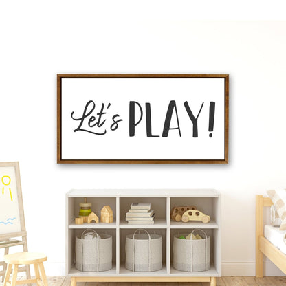 Let's Play Canvas Sign in Nursery Above Play Area - Pretty Perfect Studio
