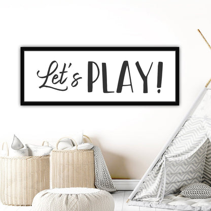 Let's Play Wall Art Hanging on Wall in Kids Bedroom - Pretty Perfect Studio
