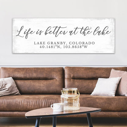 Life Is Better at the Lake Sign Above Couch - Pretty Perfect Studio