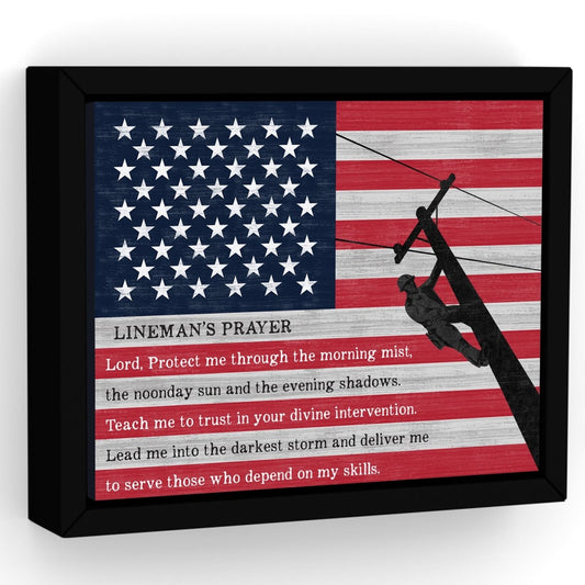 Lineman's Prayer Large Canvas Sign - Pretty Perfect Studio