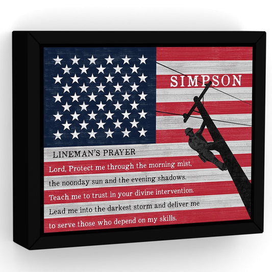 Lineman's Prayer Personalized With Name Sign - Pretty Perfect Studio