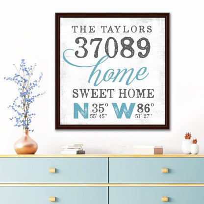 Location Sign With Name and Zip Code in Entryway Above Dresser - Pretty Perfect Studio