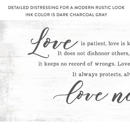 Love Is Patient, Love is Kind Bible Verse Wall Art - Pretty Perfect Studio