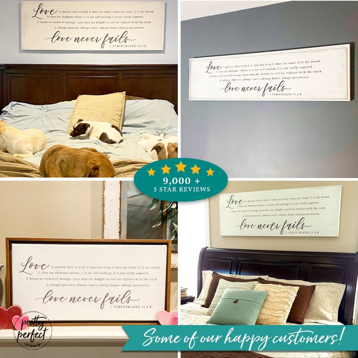 Customer product review for love is patient wall art by Pretty Perfect Studio