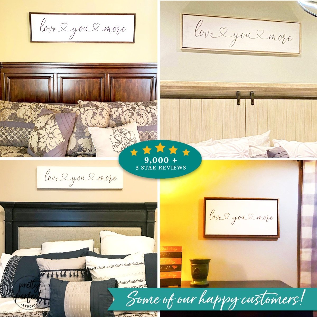 Customer product review for love you more wall art by Pretty Perfect Studio