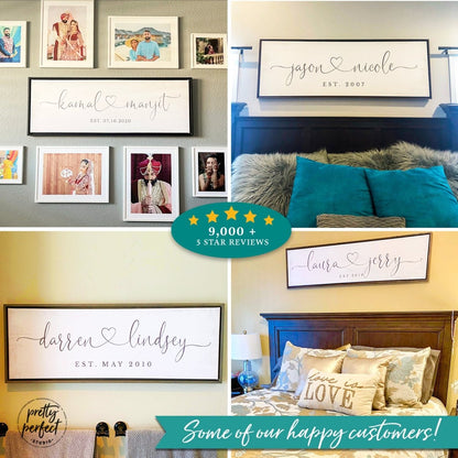 Customer product review for custom marriage with names wall art by Pretty Perfect Studio
