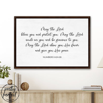 May The Lord Bless You Sign on Wall Above Table – Pretty Perfect Studio
