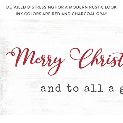 Merry Christmas to All And To All A Good Night Sign With Modern Rustic Look - Pretty Perfect Studio