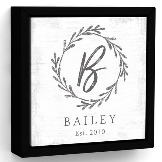 Monogram Custom Family Name Sign - Pretty Perfect Studio
