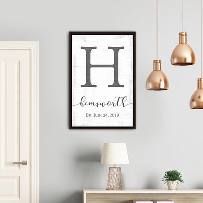 Monogram Family Last Name Sign In Living Room - Pretty Perfect Studio