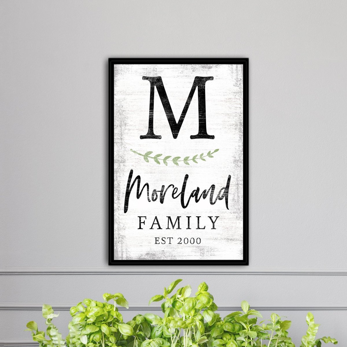 Monogram Family Name Sign with Established Date - Pretty Perfect Studio
