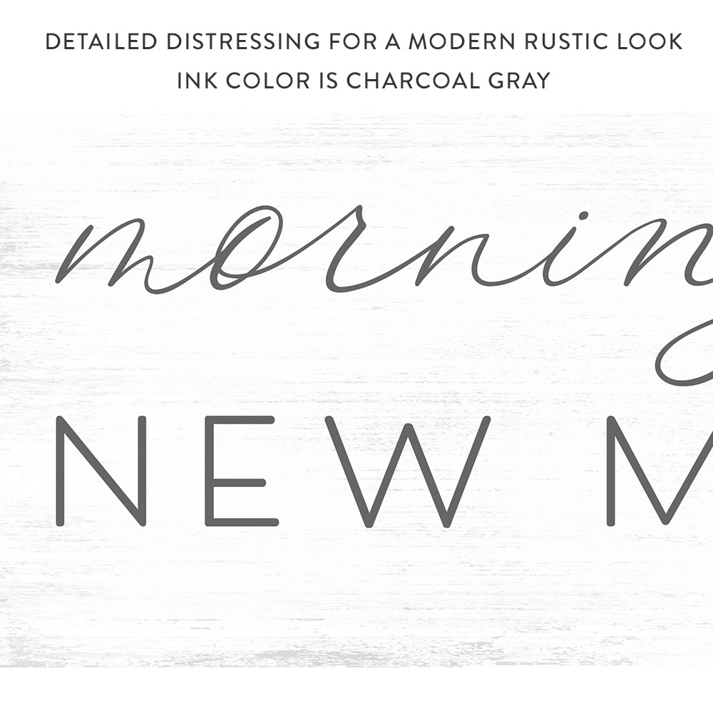 Morning By Morning New Mercies I See Sign With Distressed Rustic Look - Pretty Perfect Studio