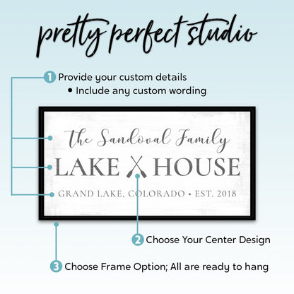 Personalized Lake House Sign | Custom Lake House Decor Canvas