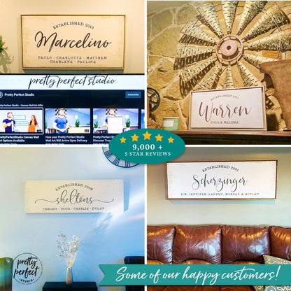 Customer product review for custom newlywed established family with names wall art by Pretty Perfect Studio