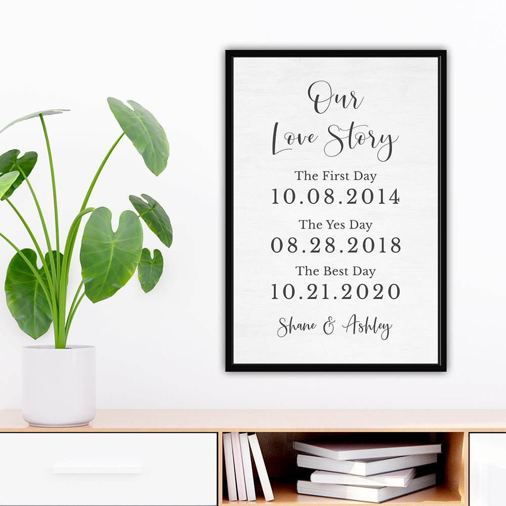 Every Love Story Is Beautiful Sign, Our Love Story, First Day, Yes Day, Best Day Sign, Special Dates Sign Valentines Gift Anniversary buy Gift