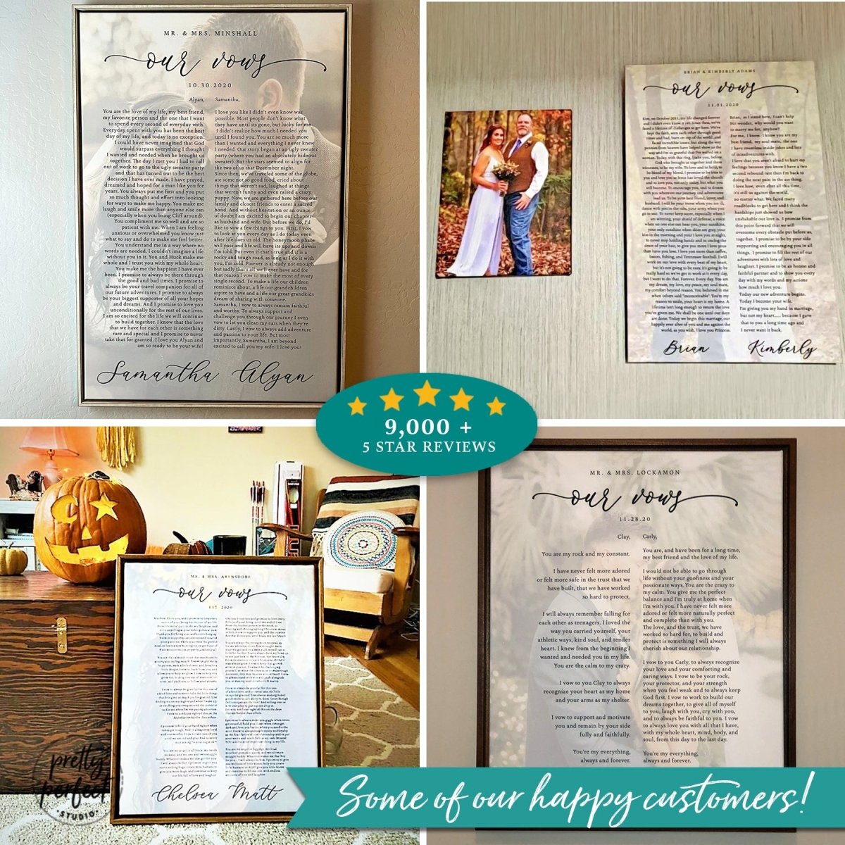 Customer product review for custom our vows wall art by Pretty Perfect Studio