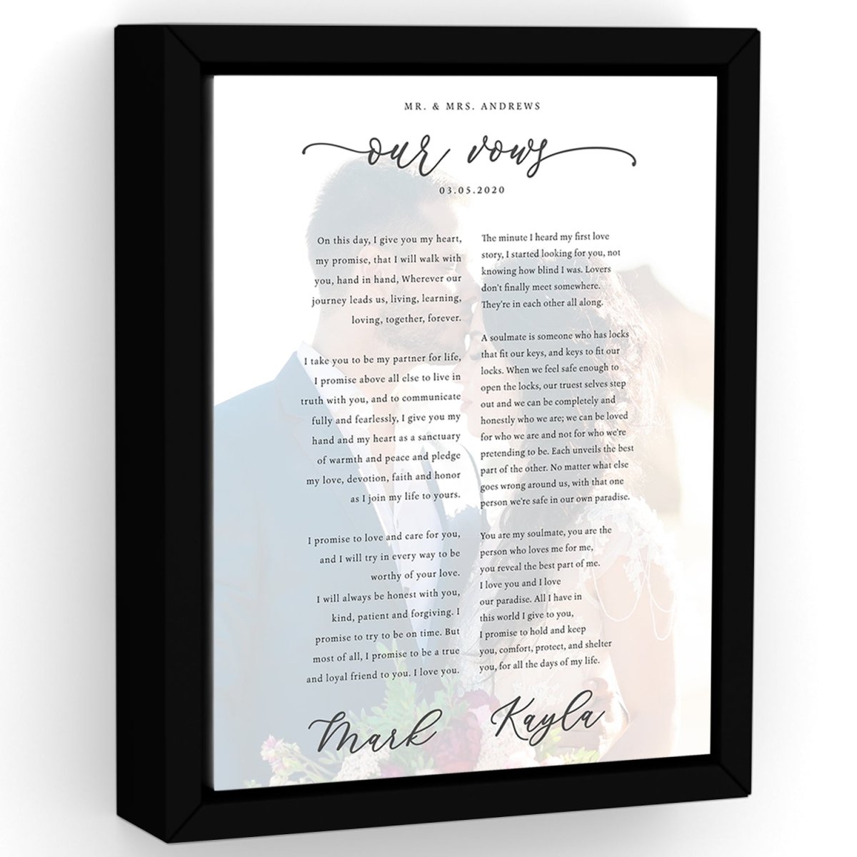 Our Vows Wall Art Personalized - Pretty Perfect Studio