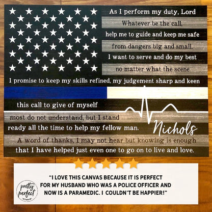 Customer product review for personalized paramedic prayer with name sign by Pretty Perfect Studio